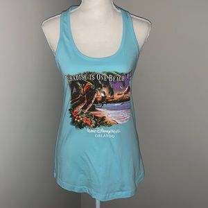 Disney rainforest cafe light blue tank top